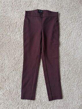 Theory Textured Burgundy Slim Stretch Pants